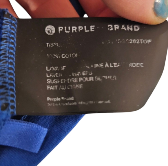 PURPLE Brand Jersey Soft Knit T-Shirt with Minor Flaws Size Medium - Picture 6 of 10